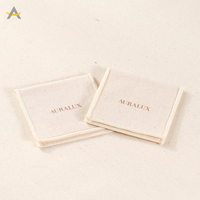 Auralux Sachet d'Emballage Personnalisé en Coton Biodégradable Bio pour Bijoux, Pochette à Rabat