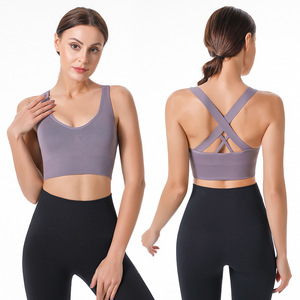 Soutien-gorge de sport dos croisé grande taille pour femme, maintien moyen, respirant, écologique, antichoc, séchage rapide, pour yoga et fitness - Product Image 3