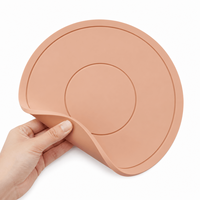 Sous-plat rond en silicone résistant à la chaleur, antidérapant, lavable, pour cuisine, support de pot, dessous de tasse
