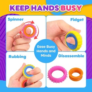 Jouets sensoriels à succès transfrontalier, anneau rotatif sensoriel pour enfants, jouet anti-stress, anneau sensoriel en silicone pour l'entraînement des doigts - Product Image 4