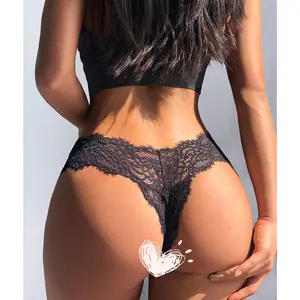 String en tulle pour femmes, string en dentelle, culotte érotique transparente, sous-vêtement sans couture, culotte en T, sous-vêtement Floral, culotte en dentelle