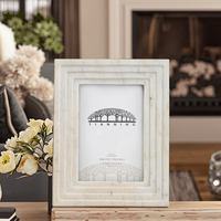Cadre photo moderne de luxe en marbre blanc Vente en gros MDF décoratif pour la maison/véritable pierre/verre Style classique