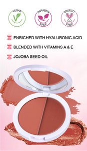 Colorete en Polvo Dúo Halal Mineral Químico de Lujo, Resistente al Agua, Acabado Mate, Aspecto Natural, Marca Privada - Product Image 4