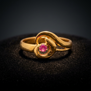 Nouvelles bagues d'anniversaire en argent avec tourmaline rose, minimalistes et tendance pour enfants - Product Image 3