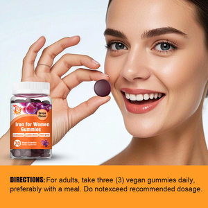 Gummies de fer pour femmes sous marque privée OEM avec vitamines et supplément de folate pour la santé globale et la promotion d'un système nerveux sain - Product Image 3