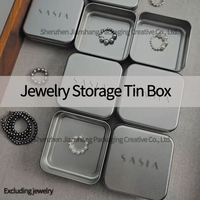 Boîte en étain carrée, boîte à bijoux et accessoires, boîte en étain pour le stockage et l'emballage de projets DIY faits main