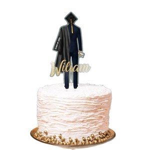 ที่ประดับเค้กอะคริลิค รูปน้ำผึ้งและความหวาน สำหรับบัณฑิตปริญญาเอกชาย รุ่นปี 2025 พร้อมชื่อส่วนตัว โทมัส ของตกแต่งงานปาร์ตี้ - Product Image 5