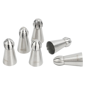 Venta directa de fábrica de boquillas de repostería en forma de antorcha de acero inoxidable 304, juego de boquillas esféricas moldeadas en una sola pieza para decoración de tartas con crema de mantequilla. - Product Image 2
