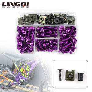 LINGQI RACING Kit de boulons de <span class=keywords><strong>carrosserie</strong></span> de carénage de moto Kit de fixation de vis de pare-brise <span class=keywords><strong>pour</strong></span> motos universelles - Product Image 2