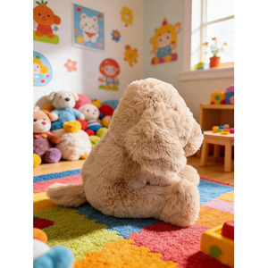 Peluche personalizzato 3D realistico a forma di cane giallo da 8 pollici, morbido e coccolabile, ideale come regalo di compleanno per bambini. - Product Image 3