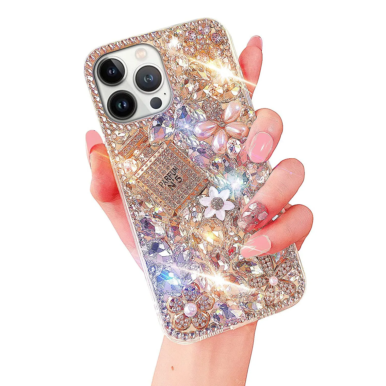 3D Glitter Sparkle Bling Bling Luxury Shiny Crystal Rhinestone Diamond Clear Protective Phone Case for iPhone 11 12 13 14