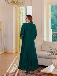 Store Treasures Elégante Abaya brodée arabe Robes musulmanes festives deux pièces pour femmes Robes du Moyen-Orient grande taille - Product Image 6