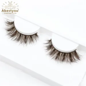 Abestyou new natural look 100 real mink 5d brown colored eyelashes extensions invisible strip clear band thick lashes book