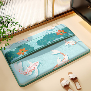 Tapis de bain en mousse à mémoire de forme Tapis de bain absorbant l'eau et antidérapant Tapis de bain effaçable au dos - Product Image 6