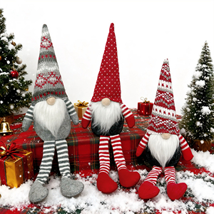 Figurines de Père Noël de style nordique haut de gamme, faites à la main, écologiques, en polyester doux, sans visage, pour décoration festive de fenêtre - Product Image 3