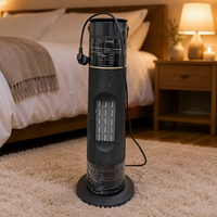 Chauffage électrique PTC à flamme simulée avec télécommande, portable, design autoportant pour plafond et bureau, pour usage domestique