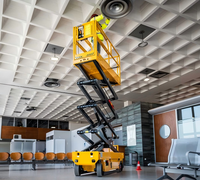 Plateforme élévatrice à ciseaux électrique de 8 mètres de hauteur à commande à un bouton, haute capacité de charge, idéale pour les projets de rénovation des murs extérieurs