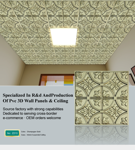 Hiện đại 3D PVC Trần nghệ thuật cho trung tâm khách sạn dễ dàng Trần lưới trang trí 3D gạch Trần Kết cấu bảng điều khiển cho các bức tường pared - Product Image 2