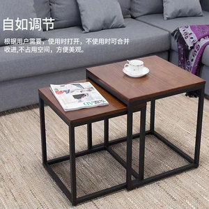 <span class=keywords><strong>Table</strong></span> <span class=keywords><strong>basse</strong></span> confortable et minimaliste en bois et métal, couleur crème, sur pieds, mobile, à double cercle, pour balcon - Product Image 2