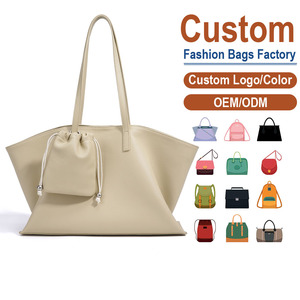Custom Women's Matte Beige Full-Grain Leather Shoulder Bag – Front <b>Drawstring</b> Mini <b>Pouch</b> Charm, Ideal Valentine’s Gift for Her - Product Image 1