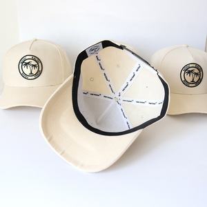 Venta al por mayor personalizado BSCI diseño bordado Logo 5 Panel deporte hombres mujeres sombrero, OEM Beige acrílico Gorras, gorra de béisbol de alta calidad - Product Image 5