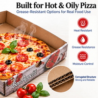 Boîte à pizza en carton ondulé personnalisée pour la livraison à emporter, emballage alimentaire, boîte en papier pliable imprimée pour boulangerie, restaurant, vente en gros