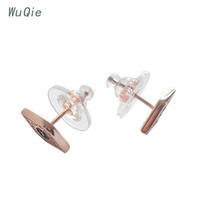 Prix usine Wuqie – Accessoires en argent sterling 925, bouchons d'oreille en silicone, attaches de boucles d'oreilles en caoutchouc pour clous d'oreilles