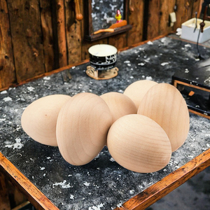 En stock, vente en gros, <span class=keywords><strong>jouets</strong></span> en bois pour enfants, œufs de Pâques en bois poli, art populaire, bricolage, artisanat en bois coloré pour enfants - Product Image 3