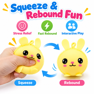 Jouet décoratif lumineux anti-stress en forme de lapin, en plastique, à presser, avec design de dessin animé amusant, cadeau promotionnel - Product Image 3