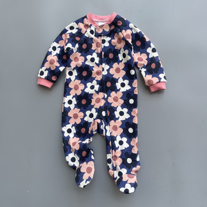 Pyjama bébé nouveau-né style coréen 2026, barboteuse <span class=keywords><strong>à</strong></span> pieds en coton <span class=keywords><strong>à</strong></span> manches longues avec fermeture éclair, imprimé cœurs et pois - Product Image 5