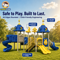 Équipement de terrain de jeu extérieur le plus vendu, ensemble balançoire et toboggan en PVC plastique pour enfants, pour jardin, usage éducatif et scolaire