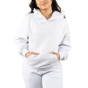 Sudadera Clásica Extra Grande para Mujer, Color Azul Oscuro, con Bolsillo Tipo Canguro, Dobladillo Acanalado, Tejido de Felpa - Sudaderas Elegantes para Mujer - Product Image 4