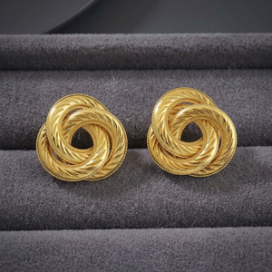 Pendientes de tuerca geométricos religiosos de moda 185920 de aleación de zinc chapados en rodio y oro para mujer, 11g, para fiesta - Product Image 3
