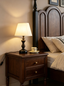 Traditional Mahogany Queen <b>Bed</b> Frame with Storage Box Spring Design Solid Wood Construction Dark <b>Brown</b> Finish - Product Image 5