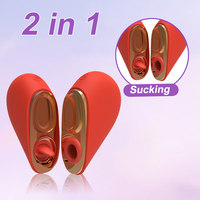 LOVE Factory 2-in-1 Oral Clitoris Saugen und Verknüpfen Vibrator Stimulation Heiß verkaufter Herzform Oral Vibrator