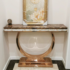 Nueva llegada China al por mayor oro Retangular consola mesa estilo <span class=keywords><strong>italiano</strong></span> Bar entrada decorativa estilo minimalista consola Mesa - Product Image 1