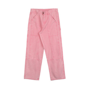 Straight Tube <strong>Loose</strong> <strong>Fitting</strong> Summer Pink-COLOR <strong>Loose</strong> Fit Men Wide Leg Hip-hop <strong>Trousers</strong> for Men Pants Jeans - Product Image 4