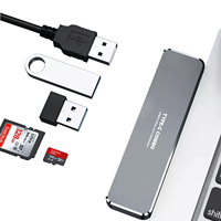 Hub multiport TUTI 5-en-1 en alliage d'aluminium avec lecteur de carte SD/TF, USB 3.0, Type-C, HDTV 4K30HZ pour ordinateur portable Mac