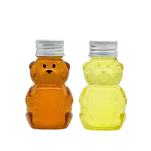 Mini 45ml Bear Shape Honey Bottles Containers with Screw Tops