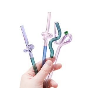 Ensemble de pailles en verre de style japonais, boîte cadeau, transparentes, pour jus, lait, thé, courbées, torsadées, droites - Product Image 5