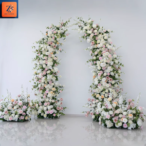 शादी की पृष्ठभूमि के लिए रेशम सींग का फूल धावक और मेहराब की व्यवस्था - Product Image 2