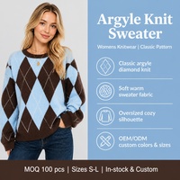 Pull personnalisé pour femme, tricot côtelé, manches longues, col rond, style preppy, confortable, automne-hiver, Noël, acrylique, Ropa De Mujer