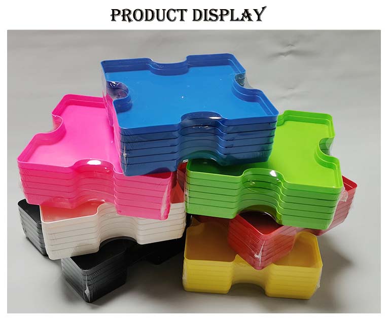 Puzzle-Sortiertablett Aus Filz – Stapelbar, 30x24 Cm, Dunkelgrau, Für Perlen & Bausteine