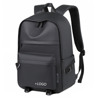 Sac à dos pour ordinateur portable tendance, grande capacité, résistant à l'eau, doublure en polyester, fermeture à glissière, sac de voyage unisexe