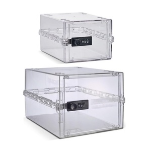 Manufacturer Custom Modern Clear for Washable Plastic Medication Combination Lock <b>Floating</b> Shelf Desktop Safe Box - Product Image 5
