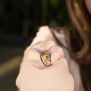 แหวนแฟชั่น สแตนเลสสตีล 316L ชุบทอง PVD ทนทาน ดีไซน์ทันสมัย - Product Image 3