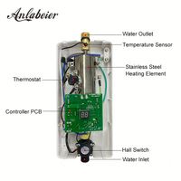 Calentador de Agua Instantáneo de Alta Gama de 5500W, Acero Inoxidable, Carcasa de Plástico, LED, Ahorro de Energía, 220V, WiFi Inteligente, para Hotel