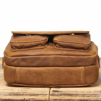 Bolso de Hombro de Cuero Genuino Personalizado para Hombre, Bolso de Mensajero Moderno Transfronterizo, Diseño Casual, Gran Capacidad, Cierre de Poliéster