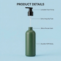 Bouteilles distributrices de mousse rondes en PEHD de 500 ml avec logo personnalisé, emballage plastique vide pour nettoyant mousseux domestique et shampoing moussant