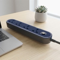 Multiprise de protection contre les surtensions à 4 prises avec 1 port USB-A et 2 ports USB-C, câble en cuivre, interrupteur unique, certifiée CE, usage industriel